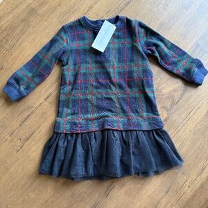 NWT Ralph Lauren Baby Girl Dress Tulle Skirt  Christmas Plaid, Size 12 MONTHS
